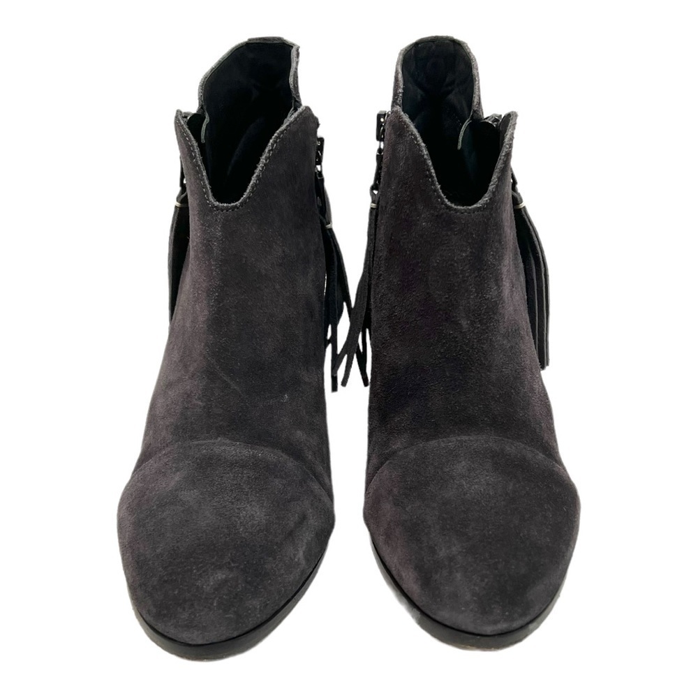 Rag & Bone Margot Gray Suede Tassel Heeled Booties - Picture 2 of 12